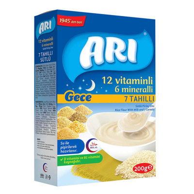 ARI 12 VİTAMİNLİ 6 MİNERALLİ SÜTLÜ 7 TAHILLI PİRİNÇLİ GECE 200 GR