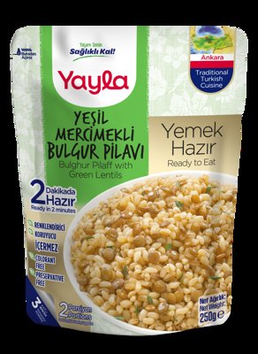 250 GR YAYLA YEŞİL MERCİMEKLİ BULGUR PİLAVI