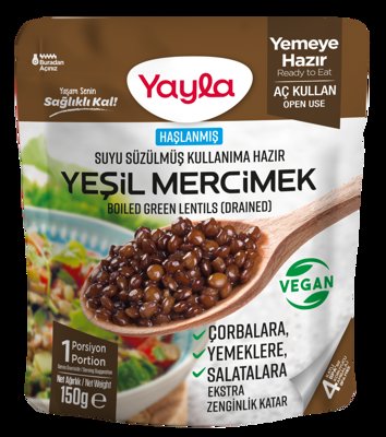 150 GR YAYLA HAŞLANMIŞ YEŞİL MERCİMEK