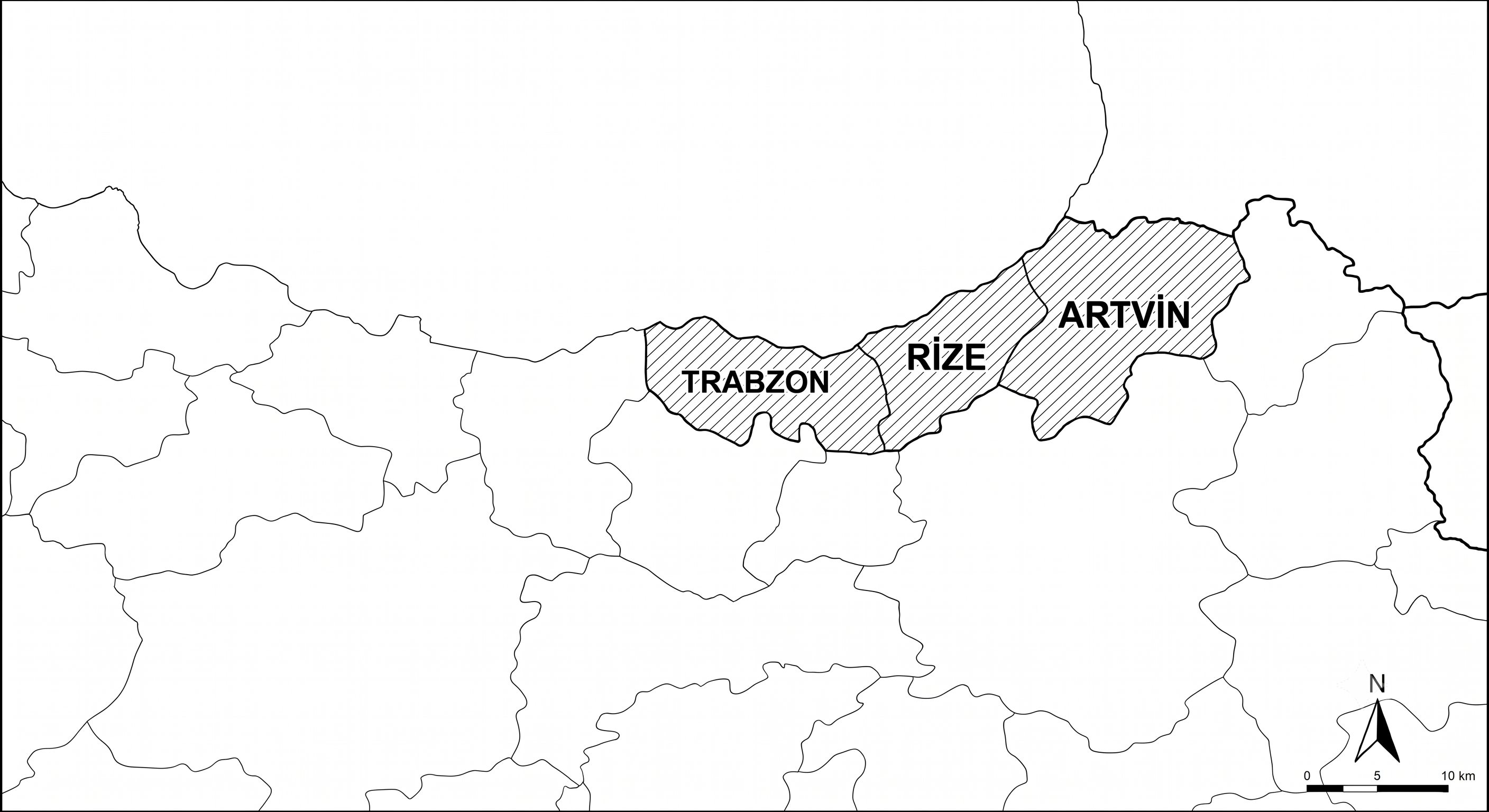 Rize Trabzon Artvin Haritası